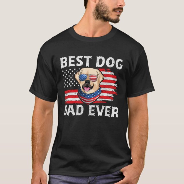 Camiseta Labrador USA Patriotic Dog Apparel American Flag M (Frente)