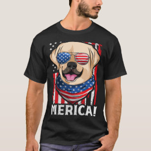 Camiseta Labrador USA Roupa Patriótico Cachorro Americano B