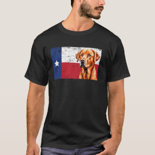 Camiseta Labrador Vermelho Raposa Bandeira do Texas Cachorr