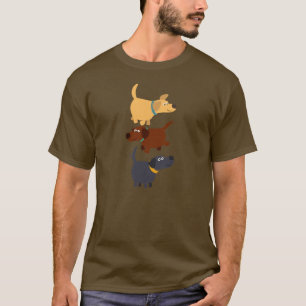 Camiseta Labradores de desenhos animados em 3 flavors T-shi