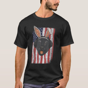 Camiseta Labradores pretos Patrióticos Raça de Cachorro D
