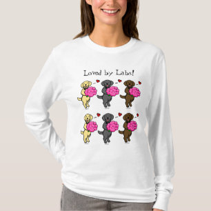 Camiseta Labradors & namorados dos desenhos animados dos