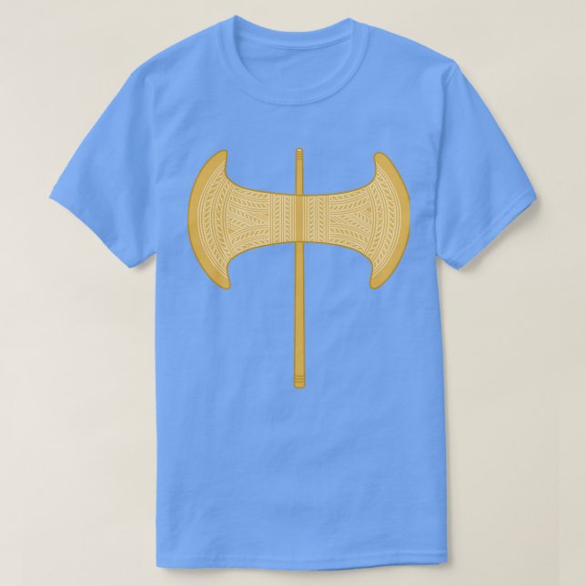 Camiseta Labrys Ancient Minoan machado de cabeça dupla (Frente do Design)