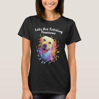 Camiseta Labs São Buscando o Humor Pawesome do Labrador Ret
