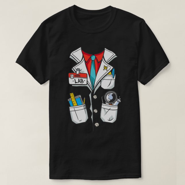 Camiseta Labtech de Química com casaco de laboratório (Frente do Design)