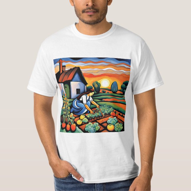 Camiseta Labutando no canteiro de legumes (Frente)