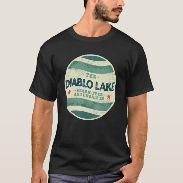 Camiseta Laca Diablo Shark Free and Unsalted Camping Washin (Frente)