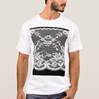 Lace floral branco: fundo preto.