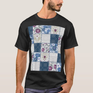 Camiseta Lace Floral: Colheita de Patches Sem Olhos.