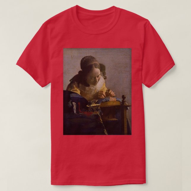 Camiseta Lacemaker 1670 Johannes Vermeer (Frente do Design)