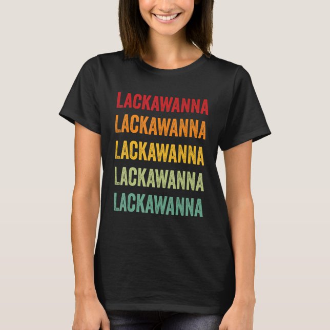 Camiseta Lackawanna County Pennsylvania Rainbow Text Design (Frente)