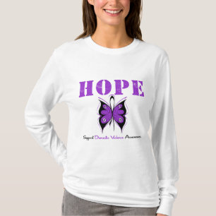 Camiseta Laço Borboleta Esperança Violência Doméstica