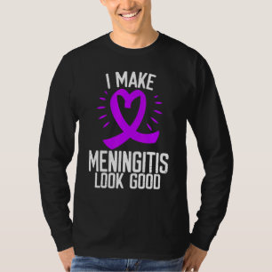 Camiseta Laço Borgonha Torna a Consciencialização da Mening
