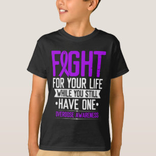 Camiseta Laço Brigue pela Sua Vida Conscientização sobre Ov