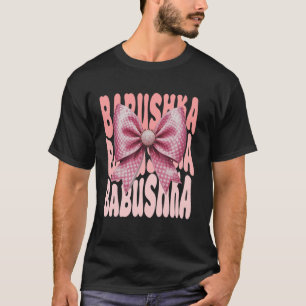 Camiseta Laço Coquete Babushka Rosa Avó Fofo Dia das Mães D