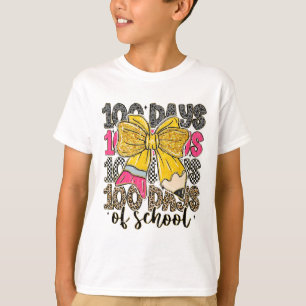 Camiseta Laço Coquete de 100 Dias de Escola Lápis Xadrez T