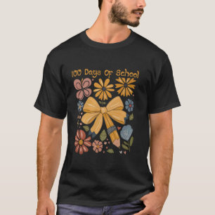 Camiseta Laço Coquete de 100 Dias de Escola Professor(a)