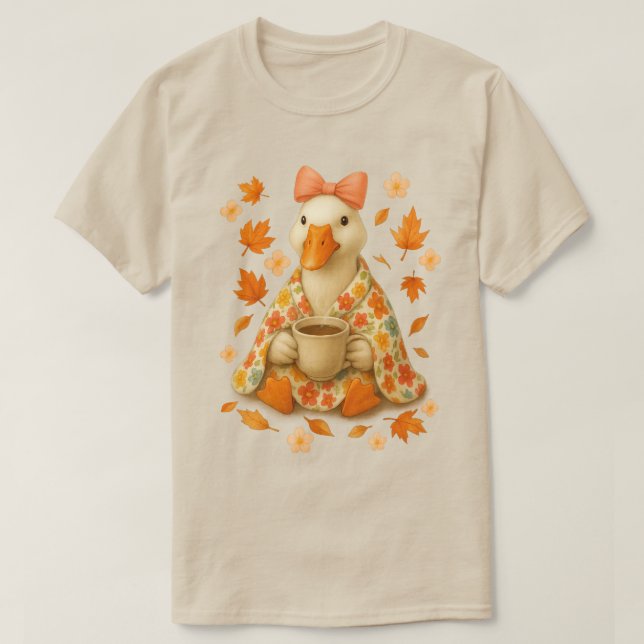 Camiseta Laço Coquete de Ganso com Cobertor de Café Vibraçõ (Frente do Design)