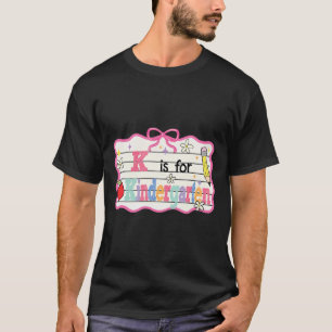 Camiseta Laço Coquete Préppy K é Para O Jardim De Infância