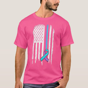 Camiseta Laço da Bandeira Americana de Conscientização sobr