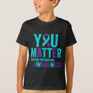 Camiseta Laço de Conscientização de Prevenção Você Importa