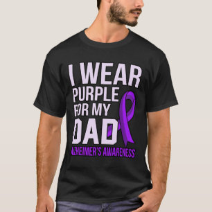 Camiseta Laço de conscientização do Alzheimer roxo para o p