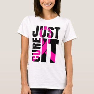 Camiseta Laço de Conscientização do Câncer de Mama Cure It