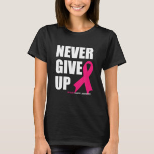 Camiseta Laço de Conscientização do Câncer de Mama Nunca De