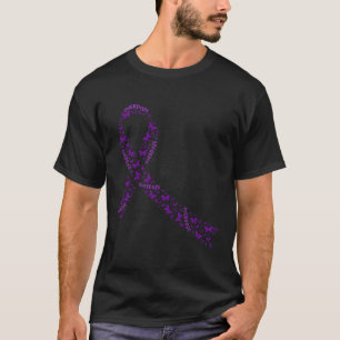 Camiseta Laço de Conscientização Roxo Recuperação de Depend