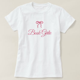 Camiseta Laço de Coquete Rosa para Amantes de Livros Menina