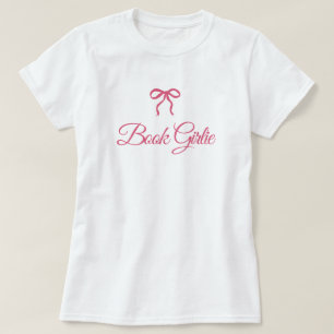 Camiseta Laço de Coquete Rosa para Amantes de Livros Menina