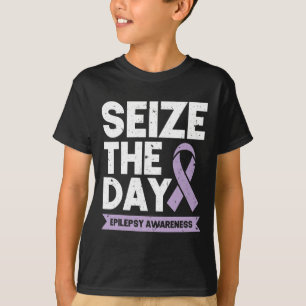 Camiseta Laço de Fita de Apoio à Epilepsia Divertida Aprove