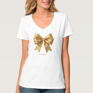 Camiseta Laço de Gala Ouro Brilhante - Convite de Luxo Eleg