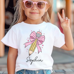 Camiseta Laco de Lápis Coquette Personalizado para Meninas