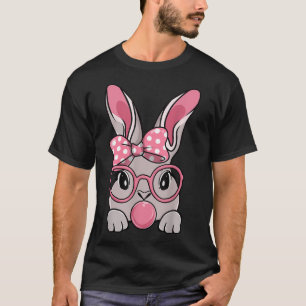 Camiseta Laço De Rosto De Coelho Fivela De Cabelo Óculos Ch