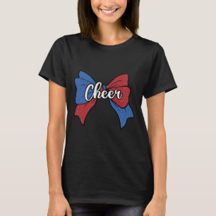 Camiseta Laço de Torcida Azul Vermelho Divertido Esporte Ch