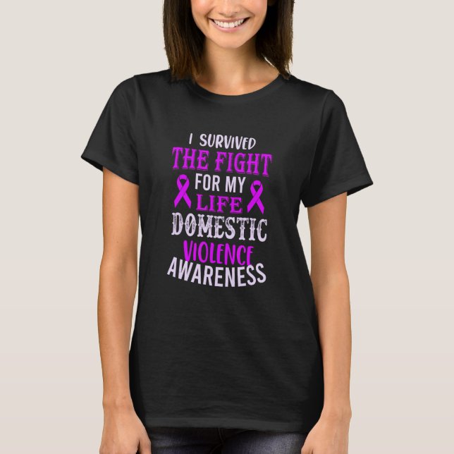 Camiseta Laço de Uso Familiar Conscientização sobre Violênc (Frente)