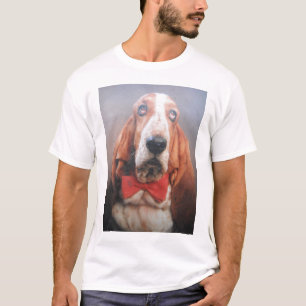 Camiseta Laço do vermelho de Basset Hound do t-shirt