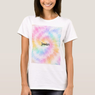 Camiseta Laço Dye Pastel Rosa Chic Feminino