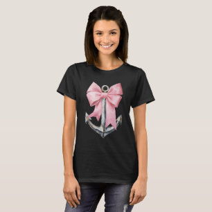 Camiseta Laço e Âncora Coquete Rosa