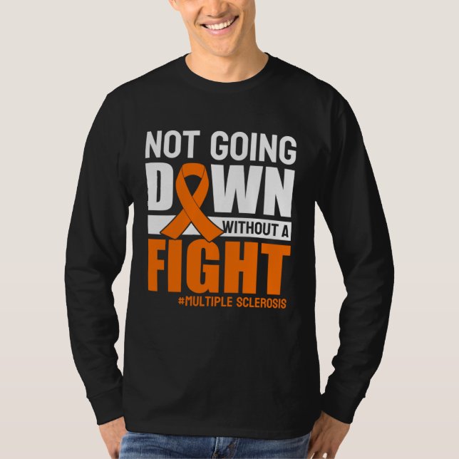 Camiseta Laço Laranja de Conscientização da Esclerose Múlti (Frente)