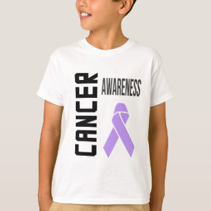 Camiseta Laço Lavanda de Conscientização sobre o Câncer (câ