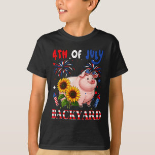 Camiseta Laço Para Porco De Quatro De Julho No Quintal Band