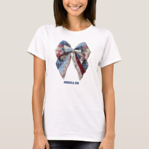 Camiseta Laço Patriótico em Patchwork Grandmillennial 4 de