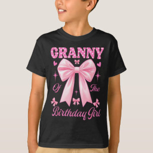 Camiseta Laço rosa coquete de aniversário da vovó correspon