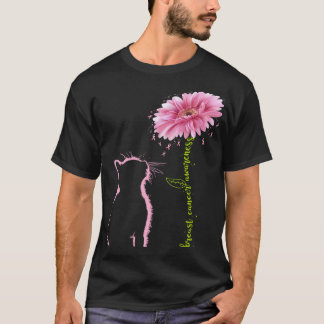Camiseta Laço Rosa de Conscientização do Câncer de Mama Flo