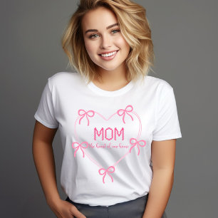 Camiseta Laço Rosa Dia das Mães moderno e elegante