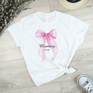 Camiseta Laço Rosa Mamãe Para Ser