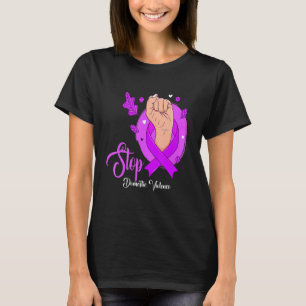 Camiseta Laço Roxo de Conscientização sobre Violência Domés