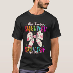 Camiseta Laço Sedutor Amor Minha Professora Sobreviveu 100 